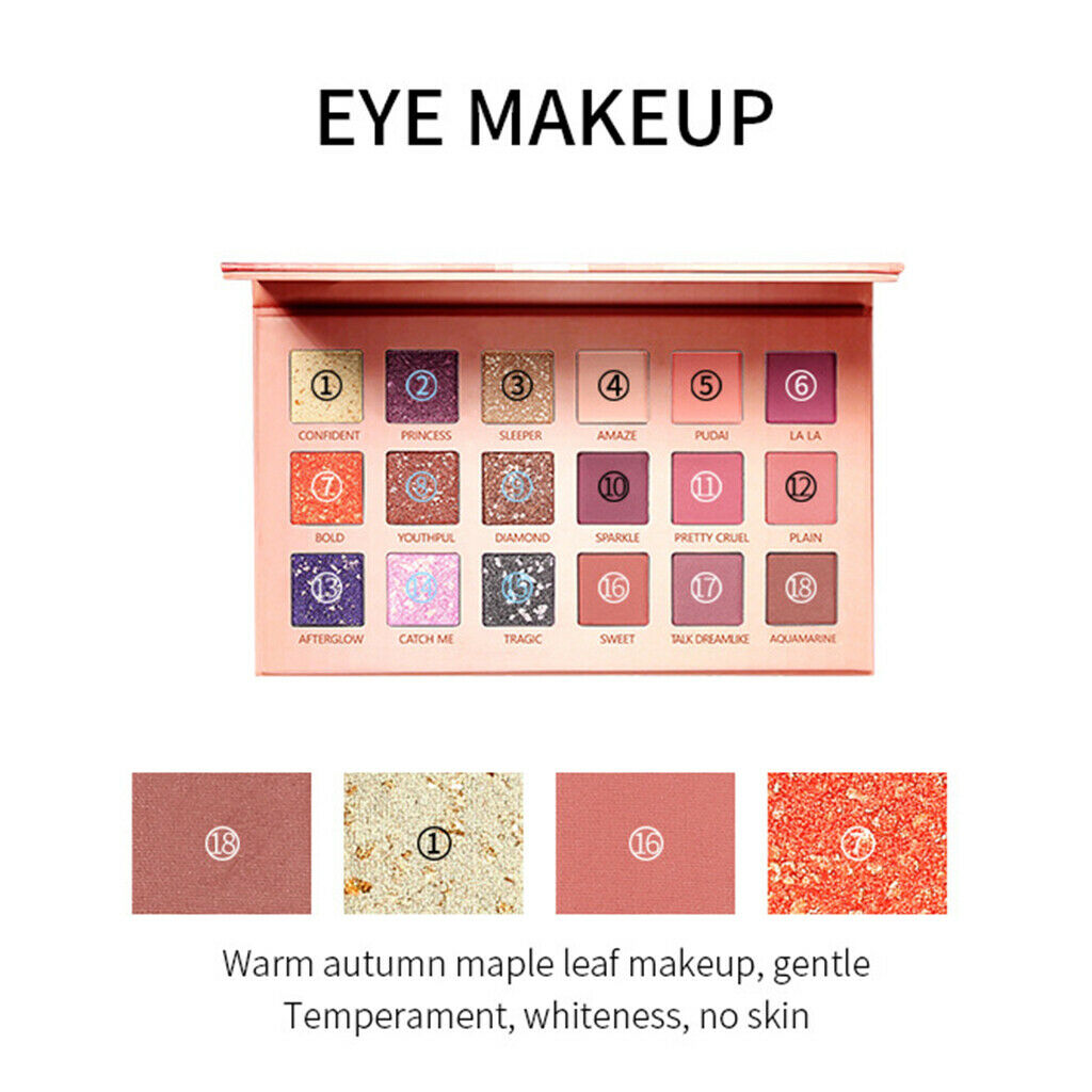 18 Colors Eye Shadow Makeup Pallete Long Lasting Glitter Pigments Palette