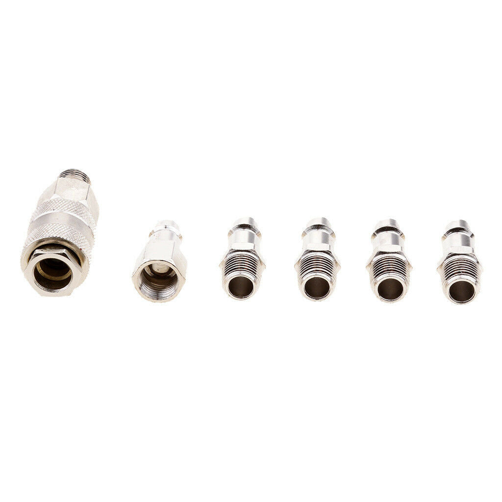6 Pieces Air Line Hose Compressor Fitting Quick Release Connector 1/4" BSP