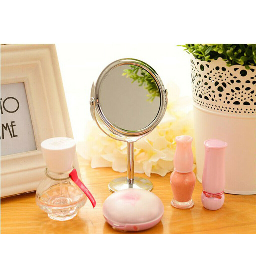 2 lot Double Sided Oval Normal Makeup Cosmetic Shaving Mirror w/ Metal Frame