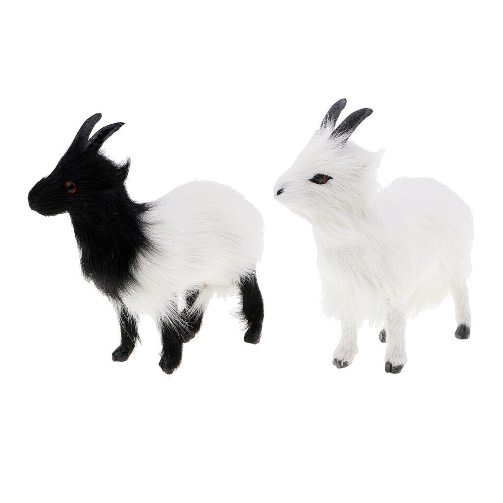 2x Craft Decoration Ornament Simulated Christmas Goat Sheep Christmas Gift