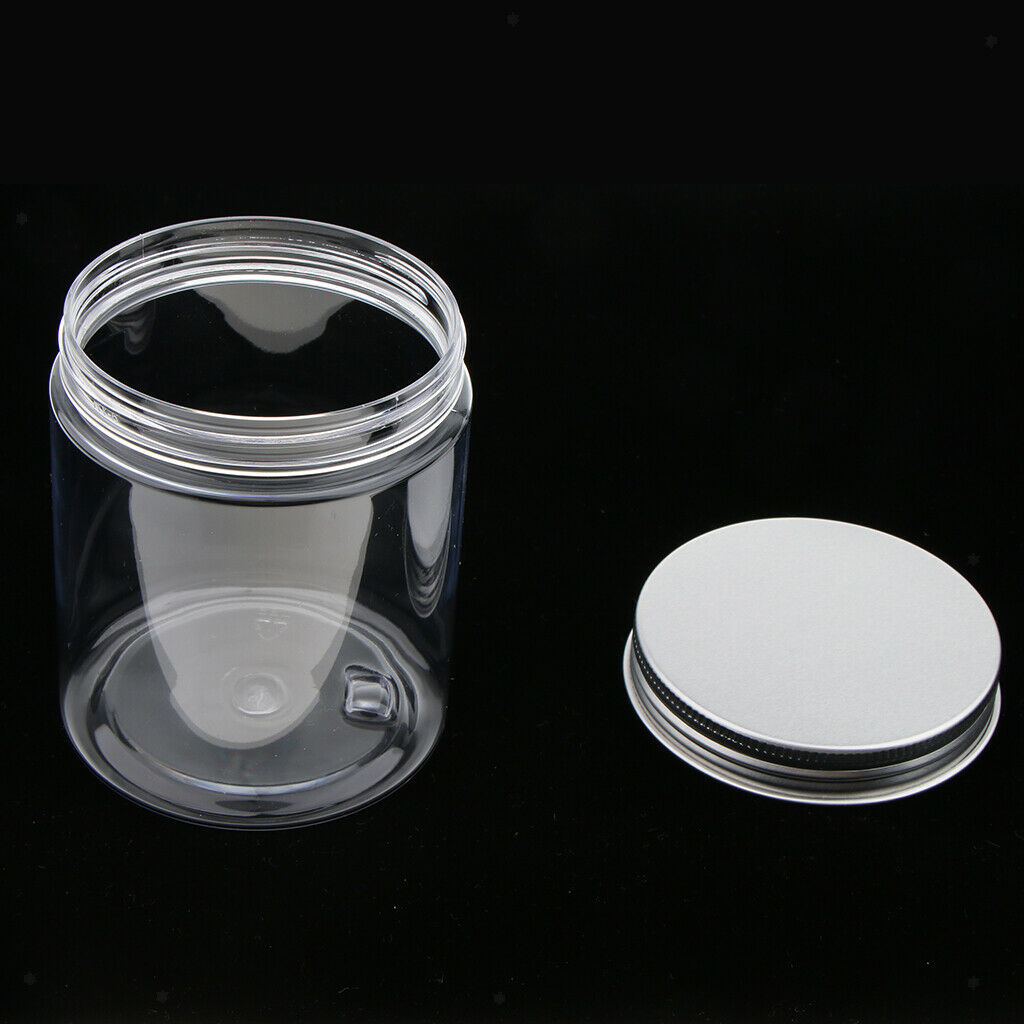 MagiDeal 5pcs 250ML Clear Plastic Pot Glass Container Bottle For