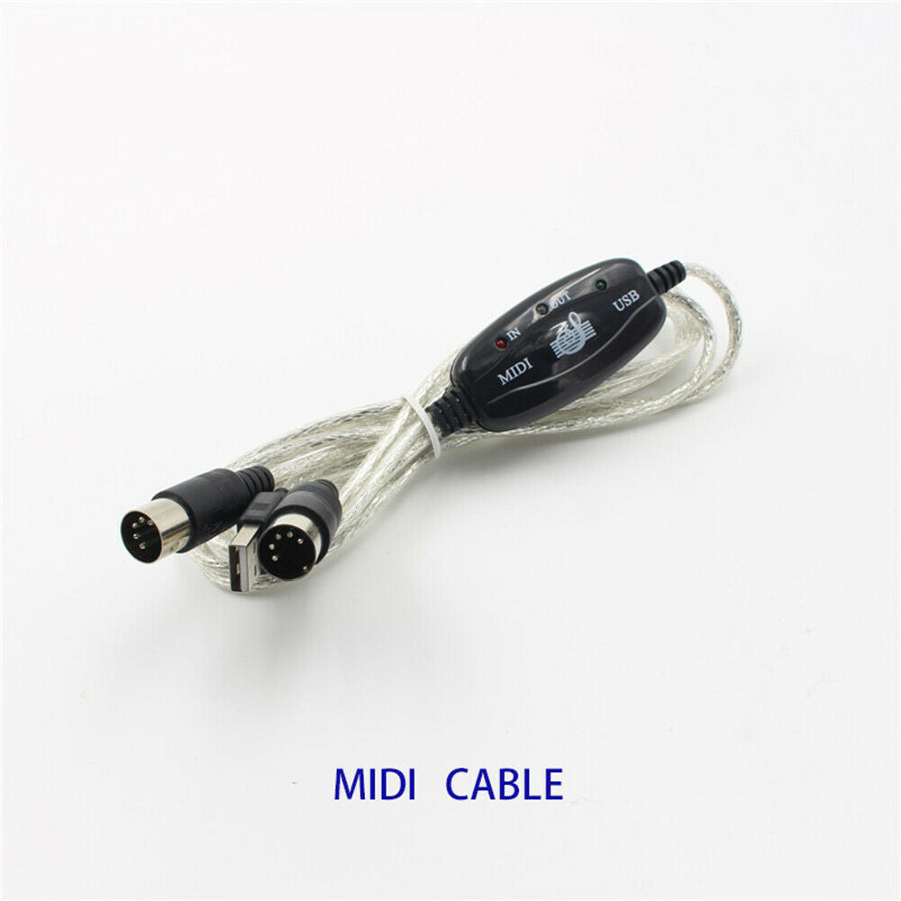 Keyboard to PC Adapter MIDI 5 Pin to USB Music Recording Converter Interface