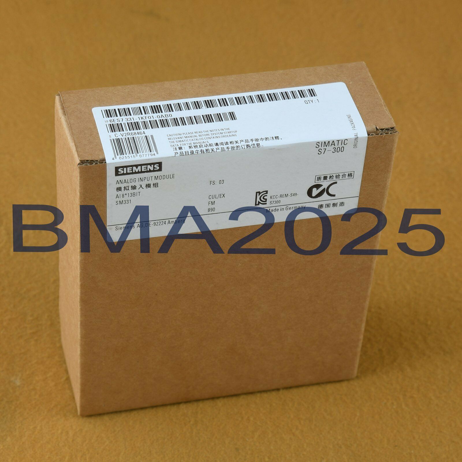 1PC New 6ES7331-1KF01-0AB0 6ES7 331-1KF01-0AB0 1year warranty DHL free ship SM9T