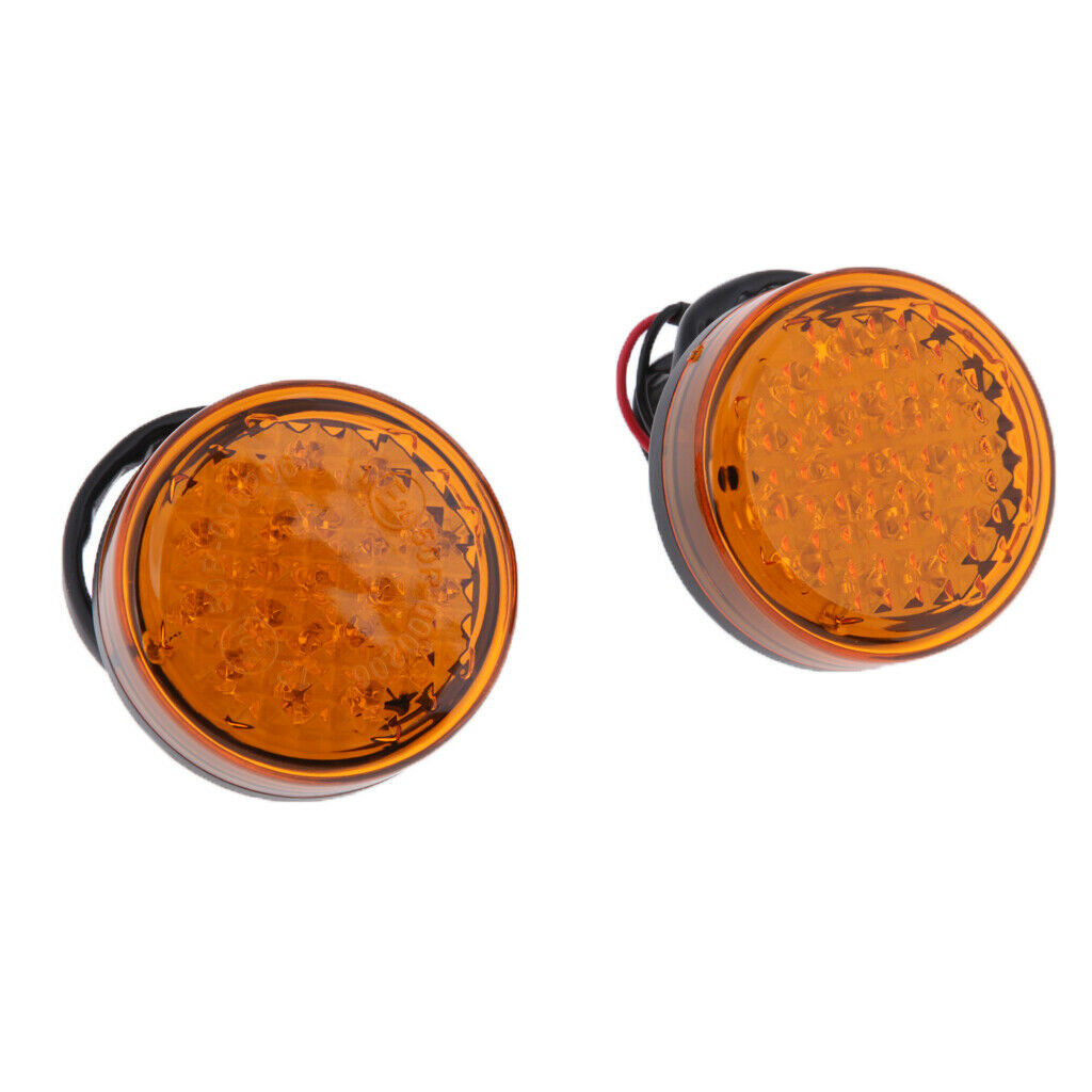 Pair Waterproof Motorcycle 20 LED Round Lamp Turn Signal Light 5W Orange
