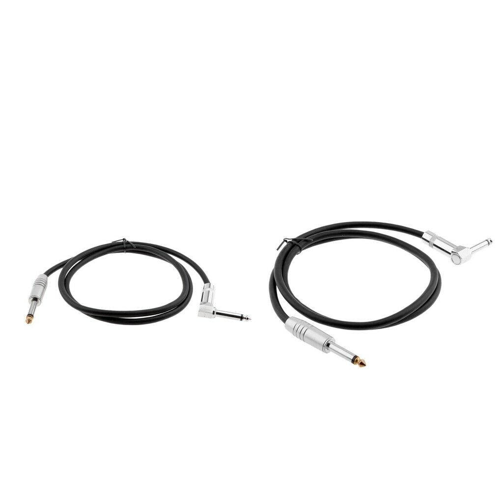2Pieces 6.35mm 1/4 Inch TS Jack to 1/4 TS Jack Guitar Instrument Cable