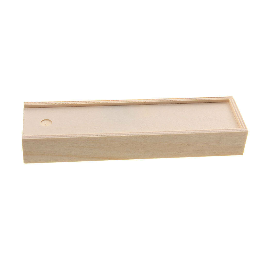 Prettyia Wooden Unfinished Jewelry Box for Kid's DIY Craft Rectangle Shape