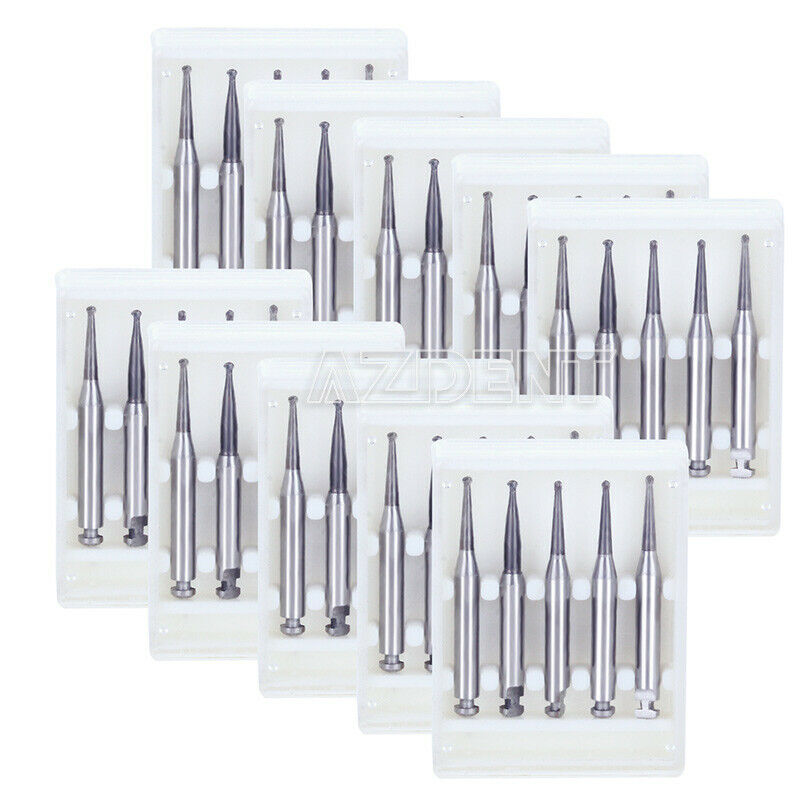 10 Kits Dental Lab Clinic Low Speed Right Angle Tungsten Steel Drill Burs RA1