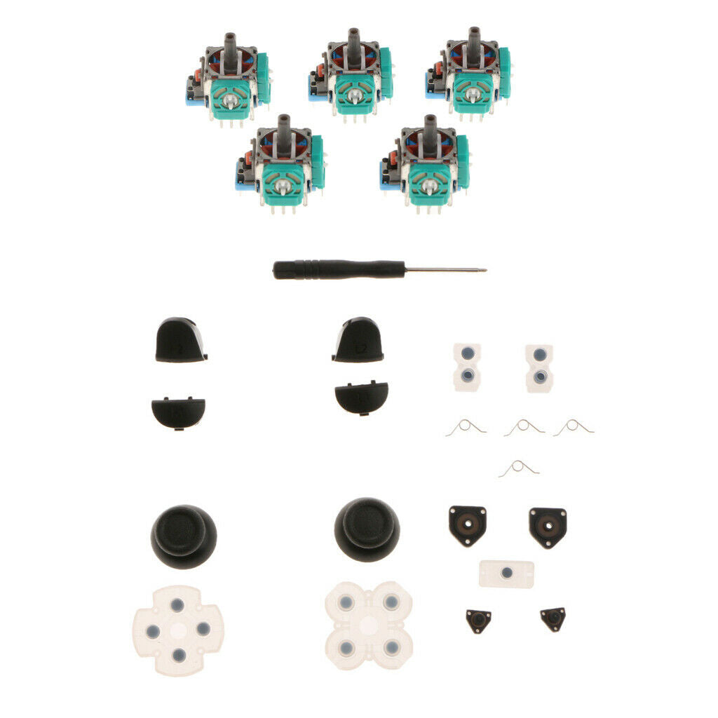 For PS4 L1 R1 L2 R2   Spring Buttons Thumb Stick Set +5x Analog Stick
