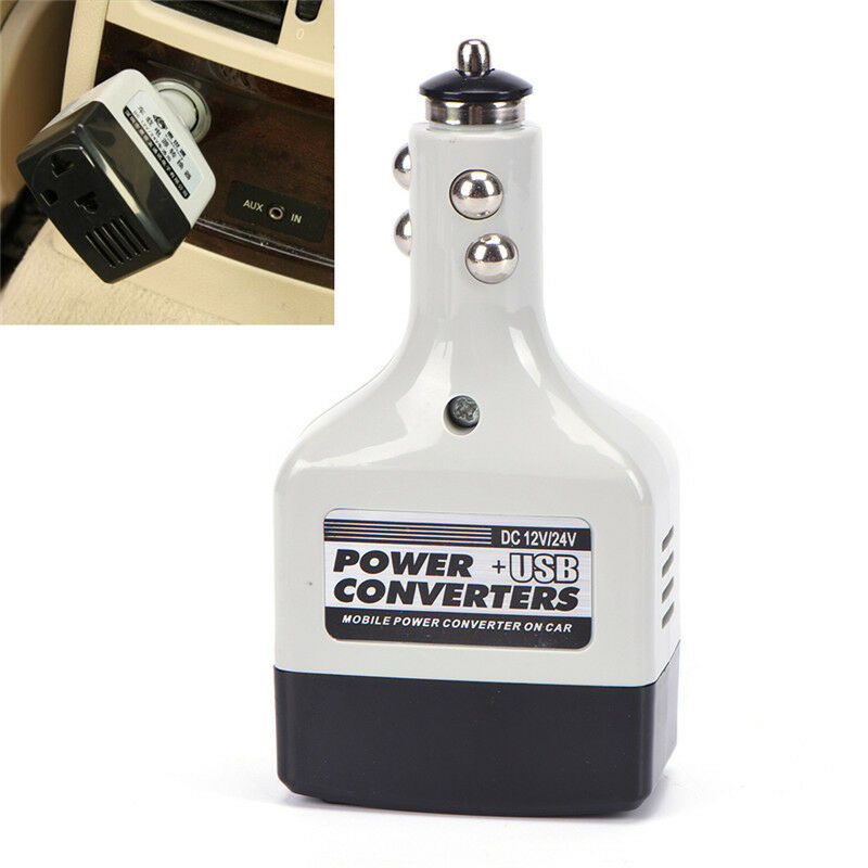 AutoCharger Adapter DC 12V To AC Converter 220V Mobile Charger Power With USB DD