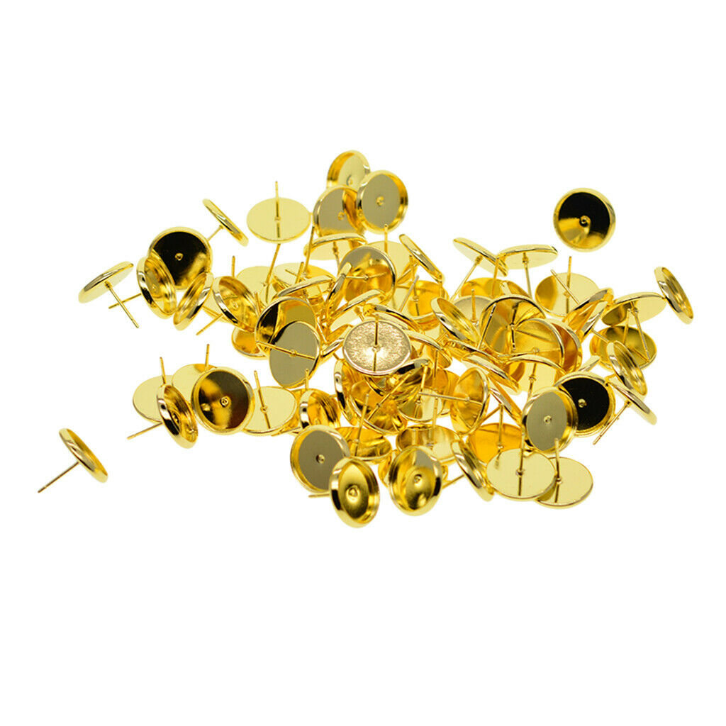 300PCS Cabochon Earring Settings Brass Stud Earring Cabochon Setting Post Cup US