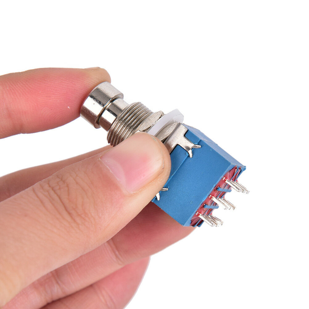 1pc 9-pin 3PDT Guitar Effects Pedal Box Stomp Foot Metal Switch True Bypas.l8