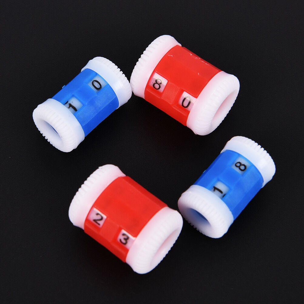 2pcs plastic knitting needles counter weaving tools number marker red&blu.l8