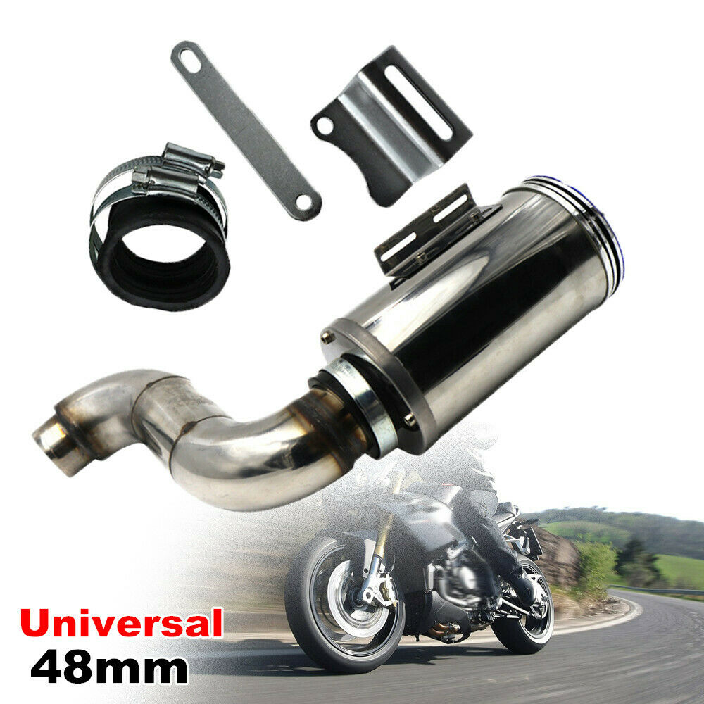 48mm Motorcycle Cleaner Pod Intake Stainless Steel Elbow Air Filter Assembly