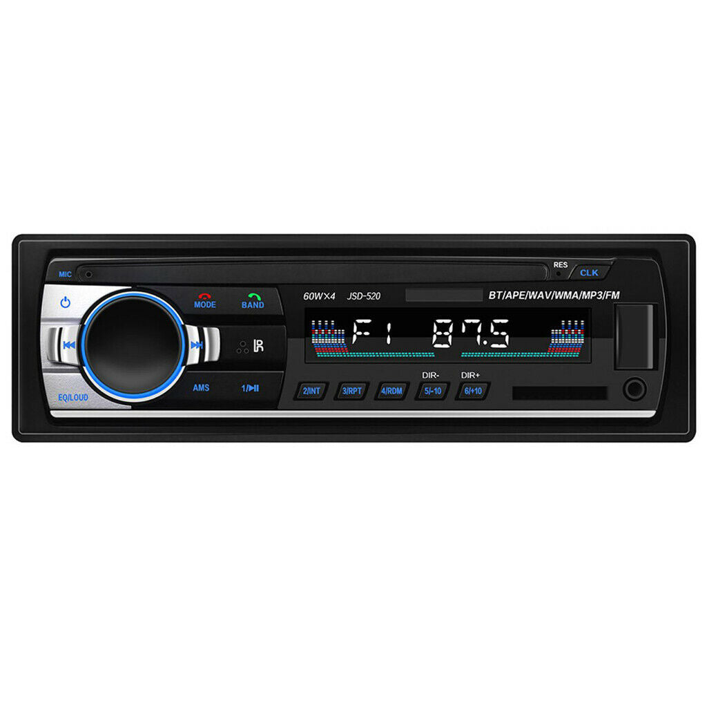 Metal Auto Stereo MP3 Player FM AUX USB Input Bluetooth 7.4x2.28x3.94inch