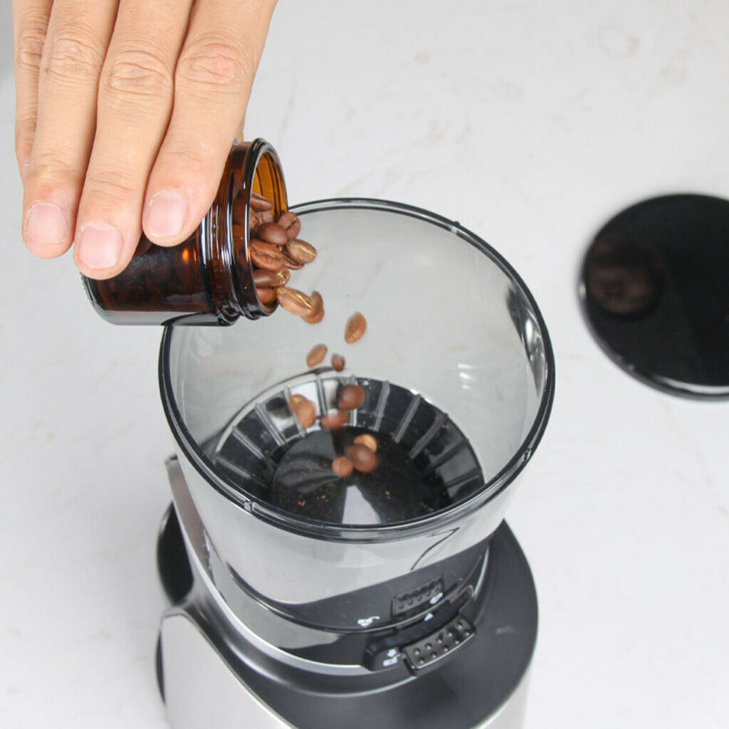 Multifunction Coffee Bean Canister Storage Glass Jar Bottle w/ Wood Base
