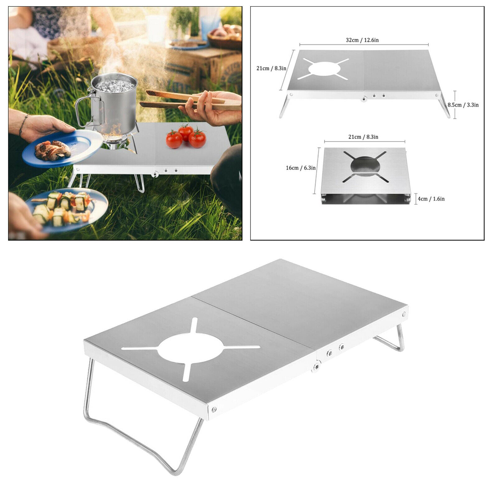 Folding Table Outdoor Camping Split Oven Stand Holder Cooking Bench Gas Stove