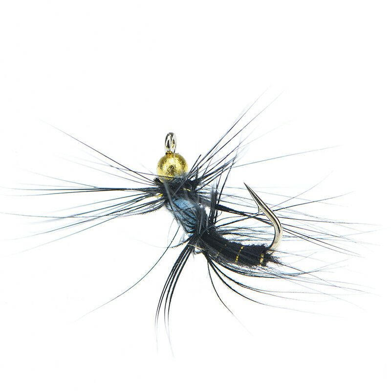 5pcs 10# fly nymph pheasant herl winged may fly trout perch fly fishing fli Qx
