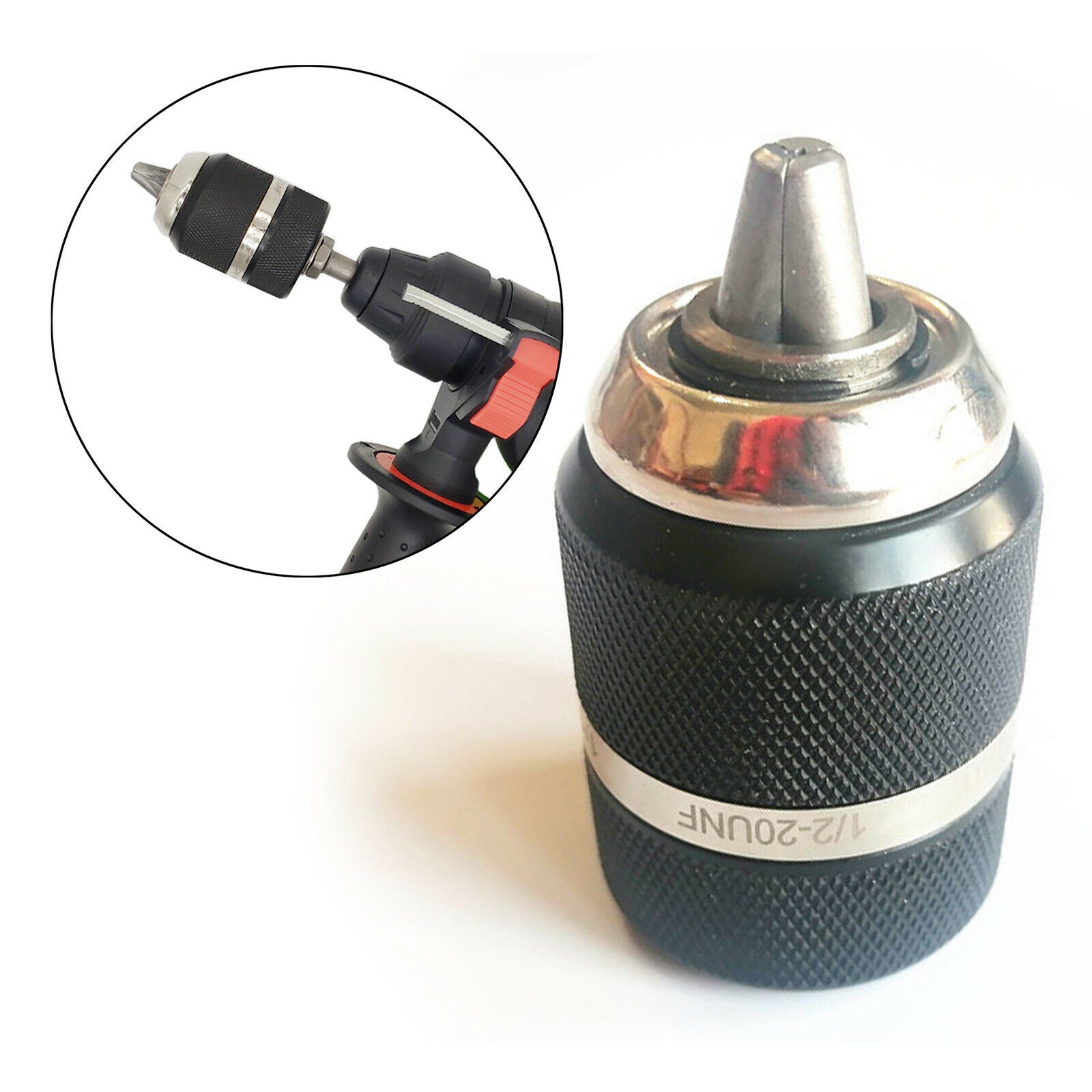 1pc Metal 1/2 Inch Keyless Drill Chuck 3 Jaw 1.5-13mm Quick Change Adapter