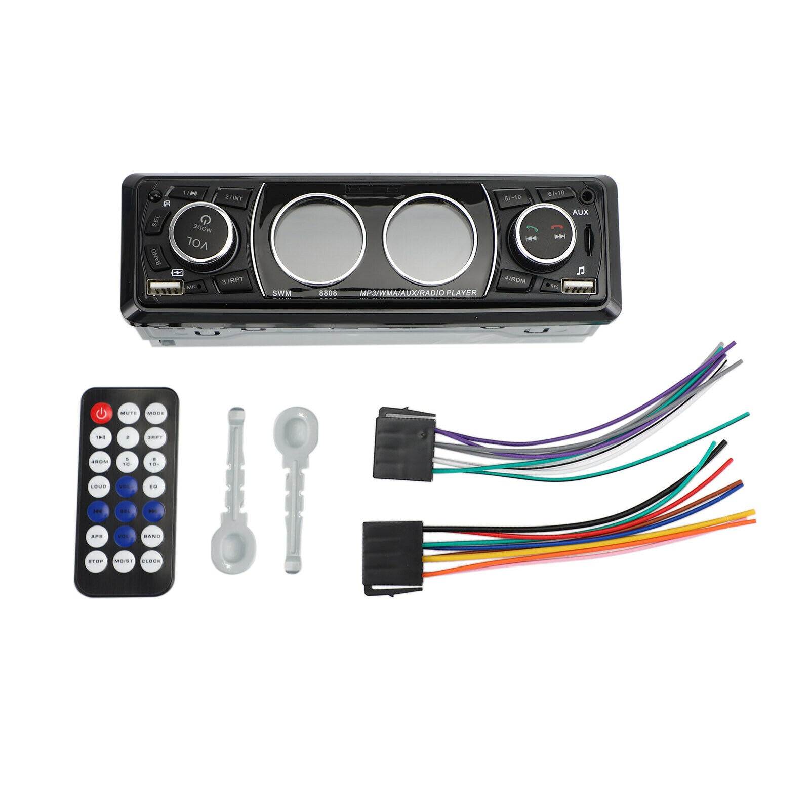 SWM-8808 Car Stereo 1 DIN Multimedia Video MP3 Player AUX-IN FM Radio Universal