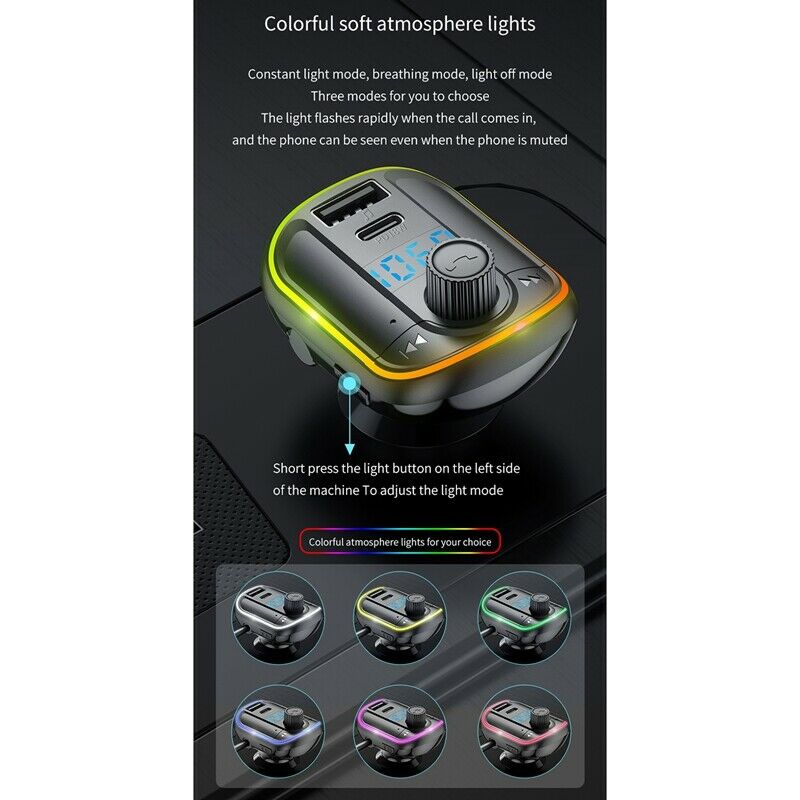 T829 Car MP3 Player Car Bluetooth Hands-Free 18W Fast Charge PD FM TransmitterM9