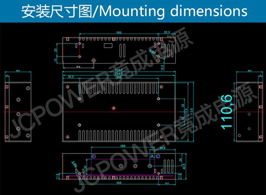 12V 33A 400W DC Regulated Switching Power Supply Transformer LED Built-in Fan