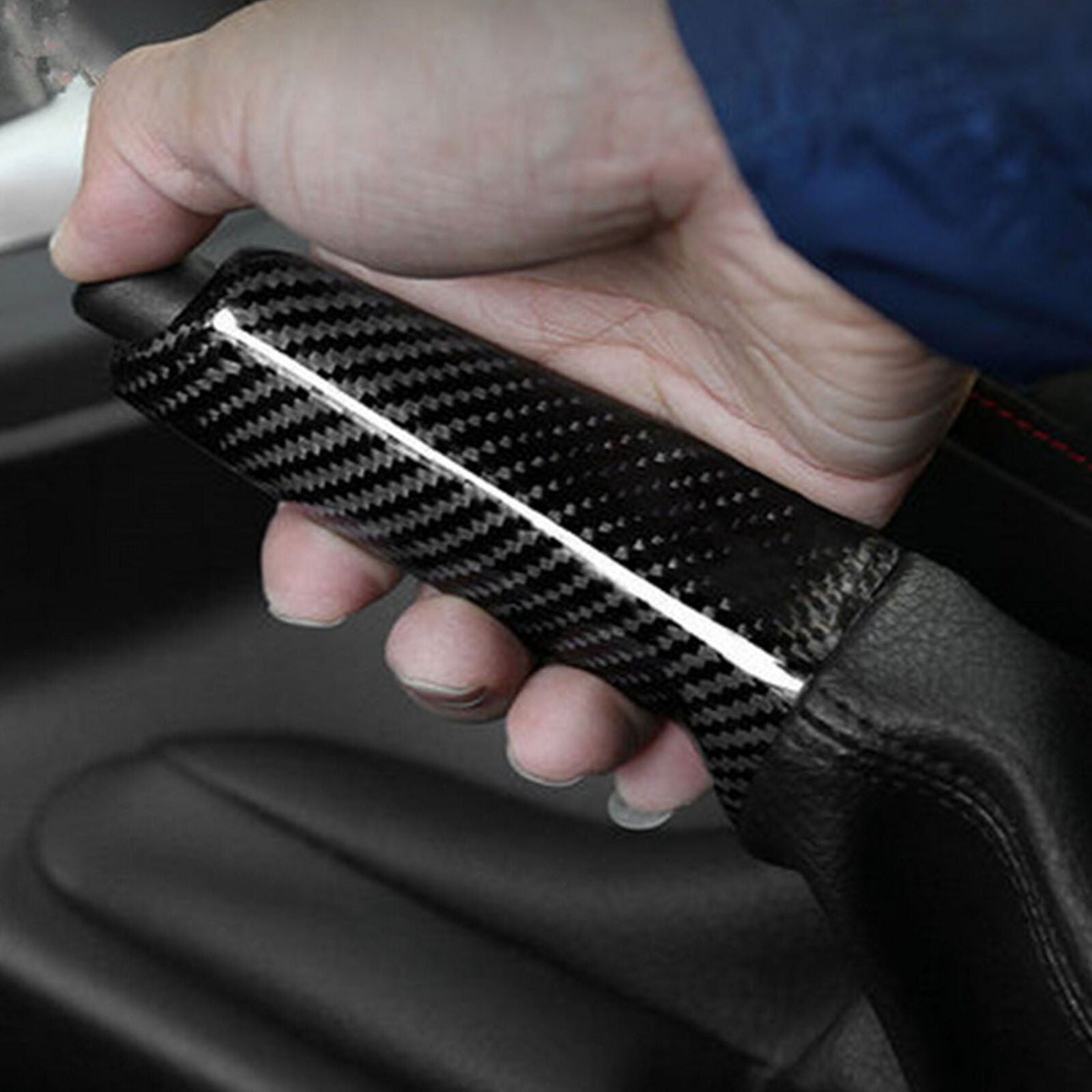 Real Carbon Fiber Handbrake Brake Handle Cover FOR BMW E46 E90 E92 F30 F32 F80