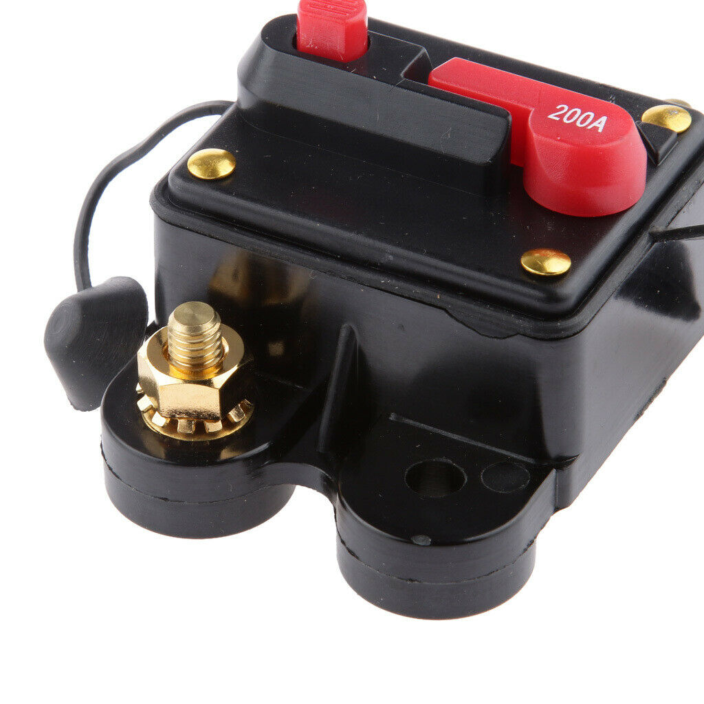 Circuit Breaker 200A, 12V-24V DC 200A Manual Reset Stereo Audio Circuit Breaker