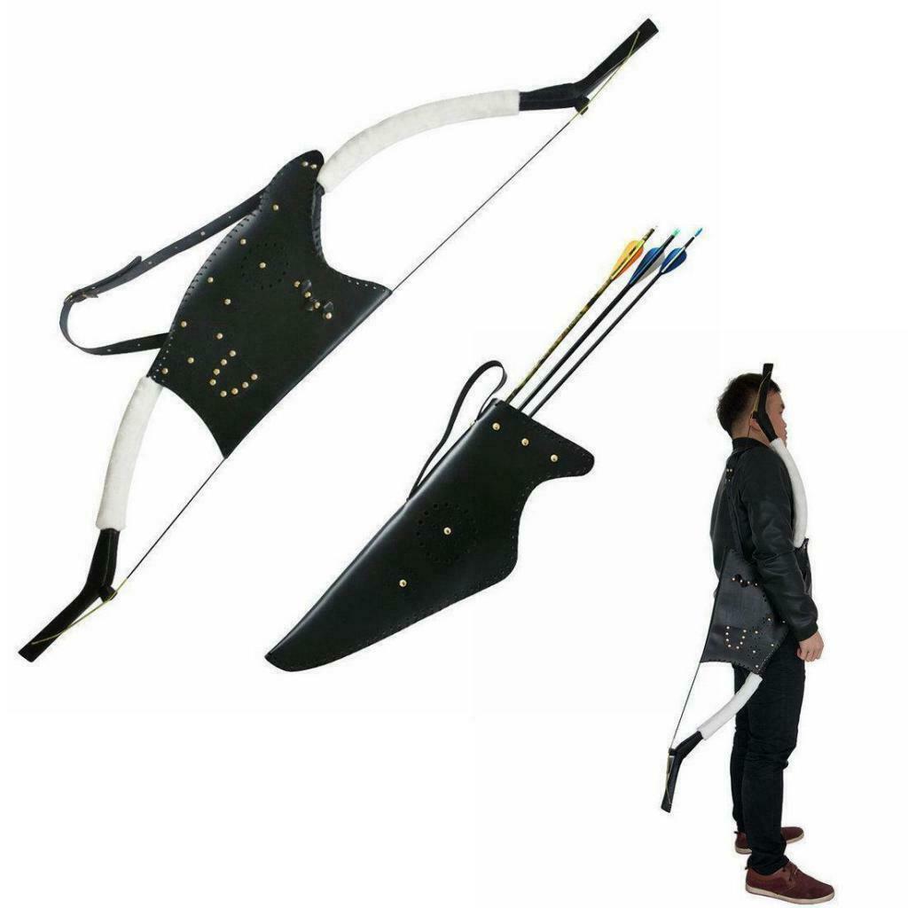 Leather Bow Bag Holder & Arrow Quiver for Traditional Recurve Bow Outdoor