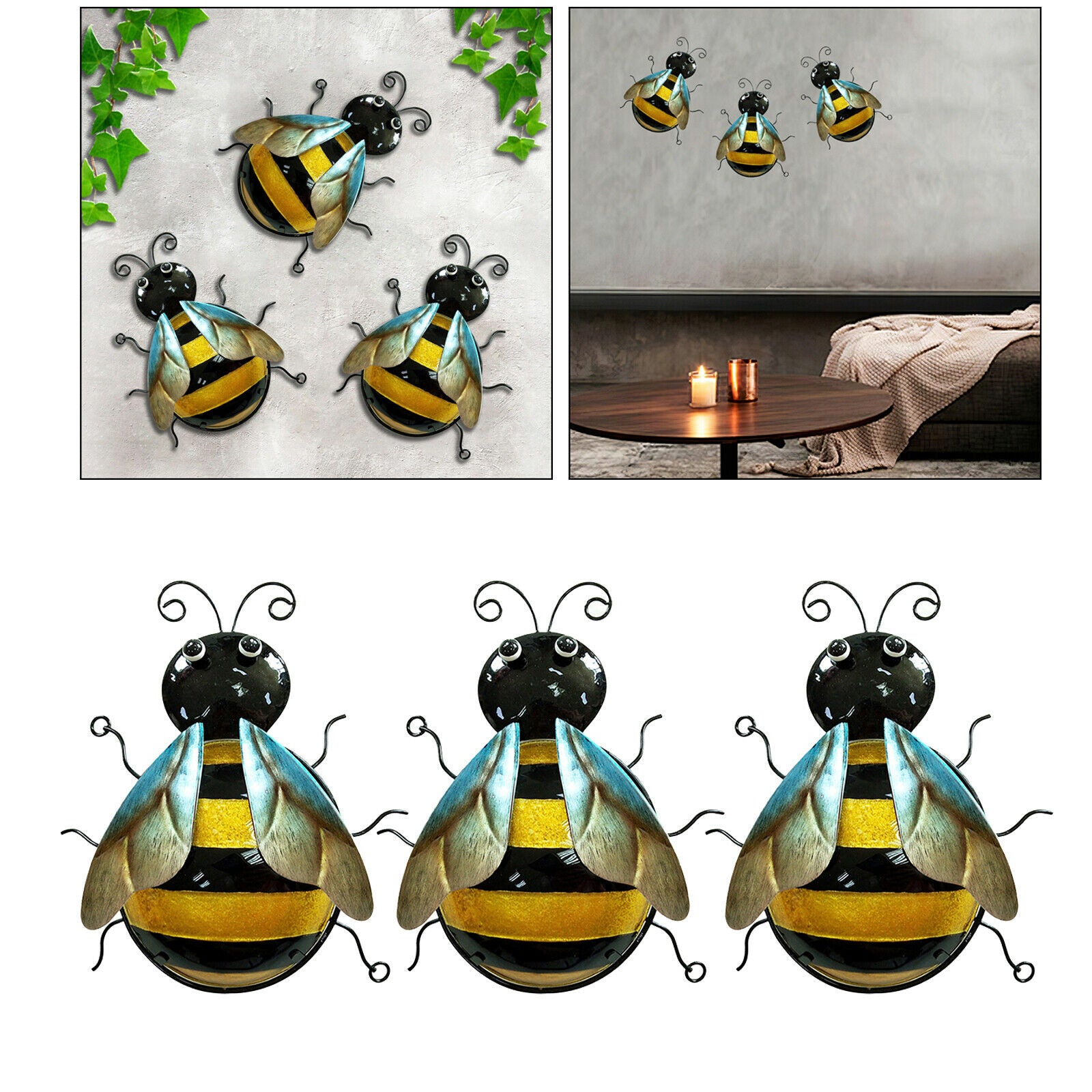 Metal Wall Art Bee Wall Decor Hanging Colorful Home Decoration Decorative