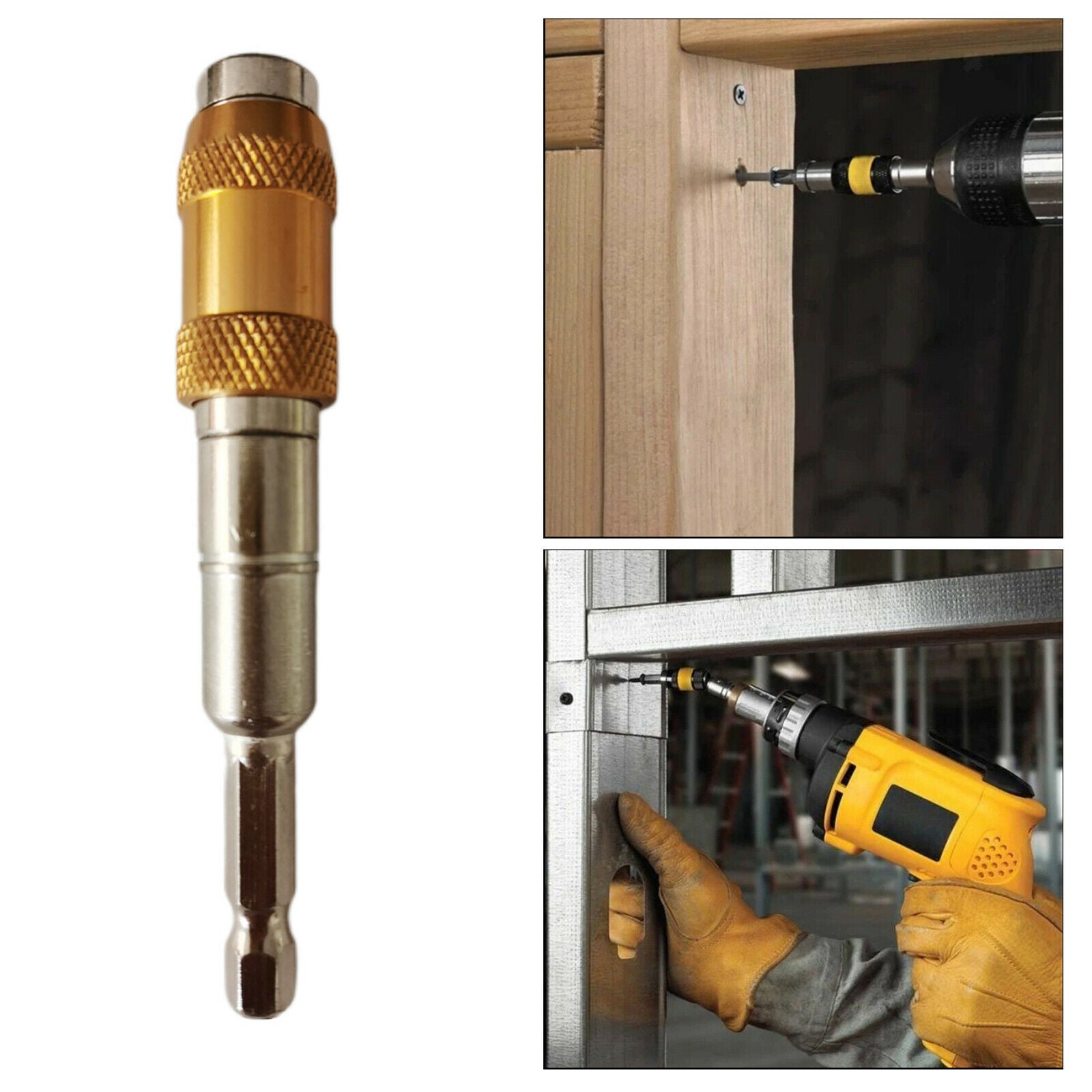 Magnetic Screw Drill Tip Pivoting Screwdriver Bit Holder 1/4 Hex Shank