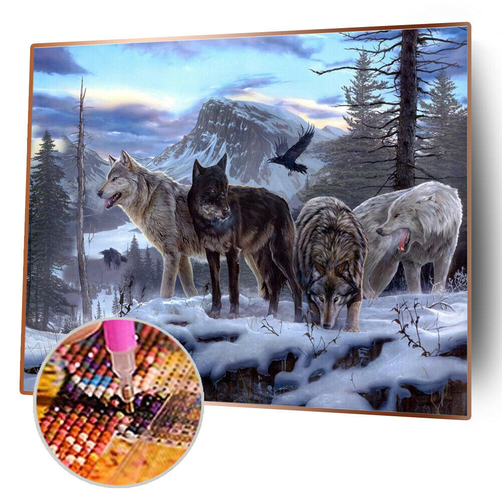 DIY Diamond Painting Wolves Full Square Rhinestone Picture Home Wall Decor