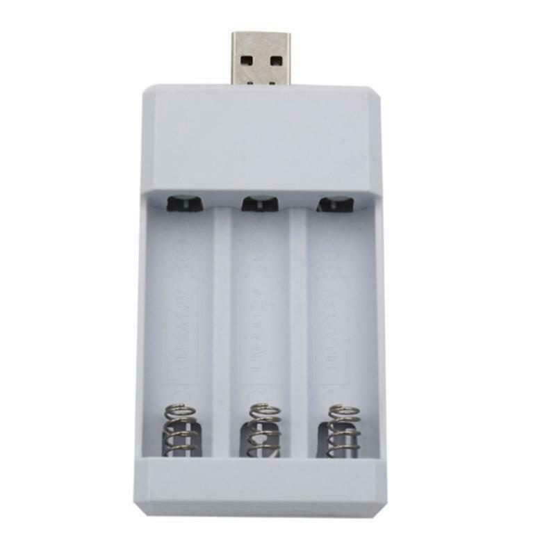 3-Slot USB Plug Battery Charger AA /AAA 1.2V Portable Ni-Cd Rechargeable Battery
