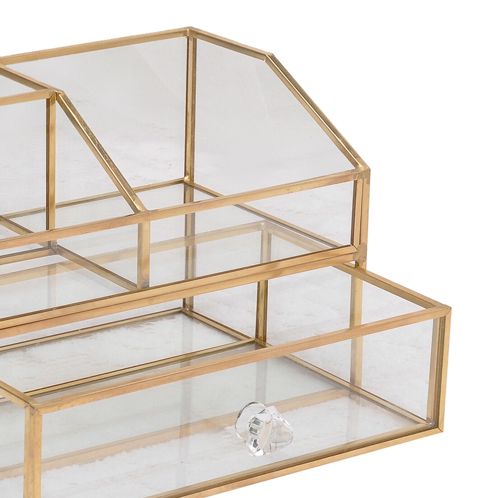 Glass Cosmetic Storage Box Nordic Cosmetic Jewelry Storage Drawer Box Organizer