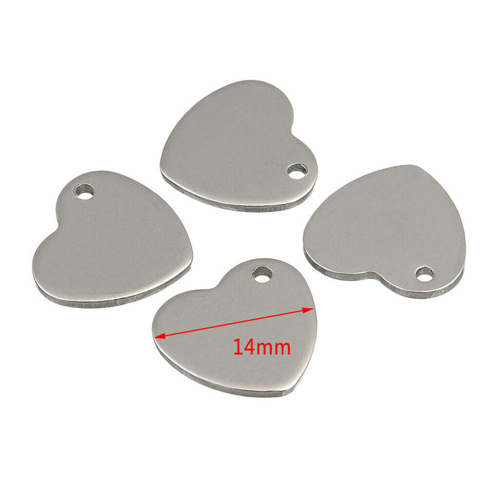Stainless Steel Stamping Tag Heart Charms Pendants Jewelry Tags Making