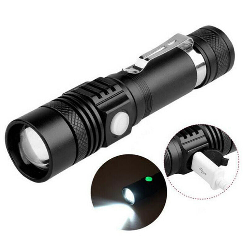 T6 LED 4Modes USB Rechargeable 18650 Flashlight Torch Zoom Lamp Light New L Qx