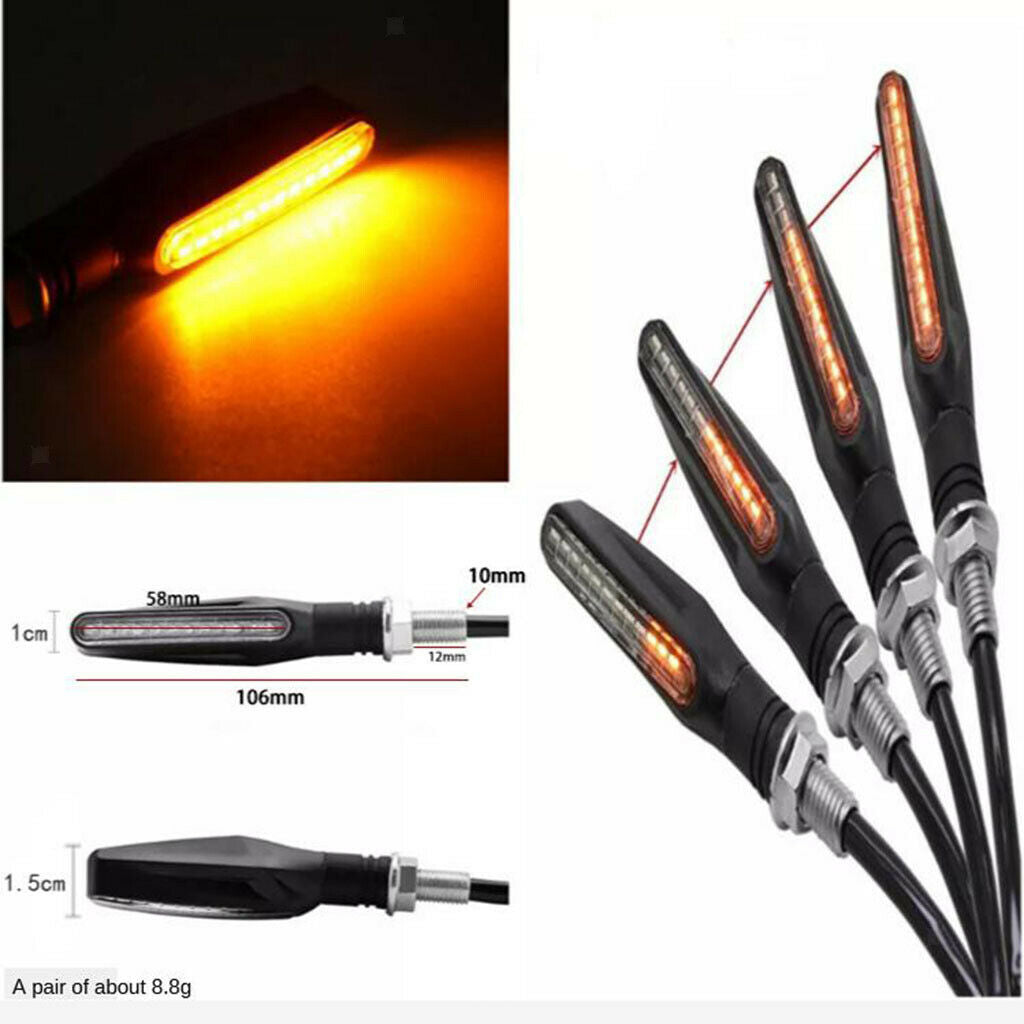 1 Pair Motorcycle Motorbike LED Turn Signal Light Lamp Universal Amber New