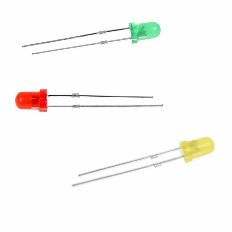 60Pcs 3mm Dia Round Assorted Color LED Light Emitting Diode Lamp DC 3V A2O1O1