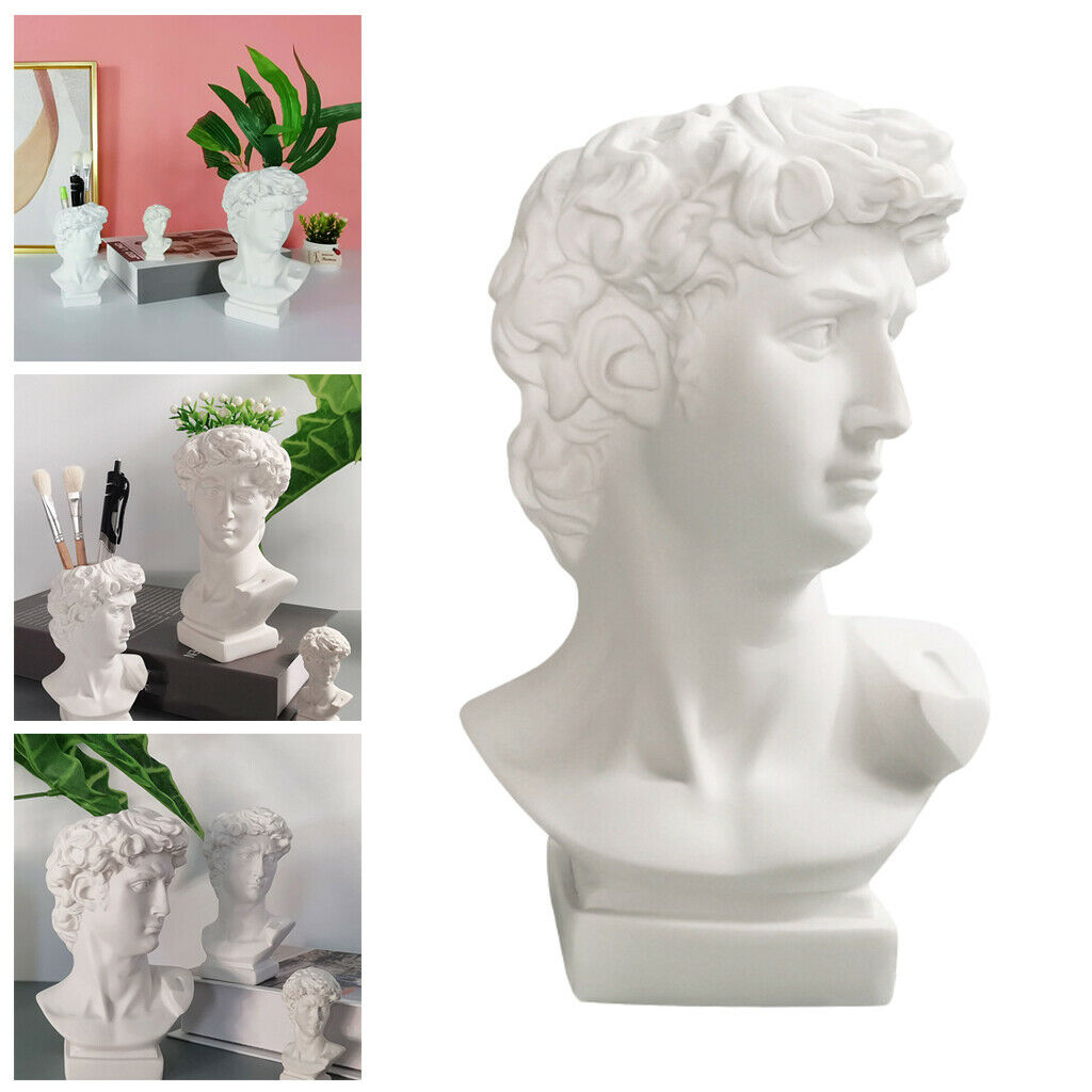 Greek   Bust Statues Pen Pot Statue Sculpture Decor Makeup Brush Holder