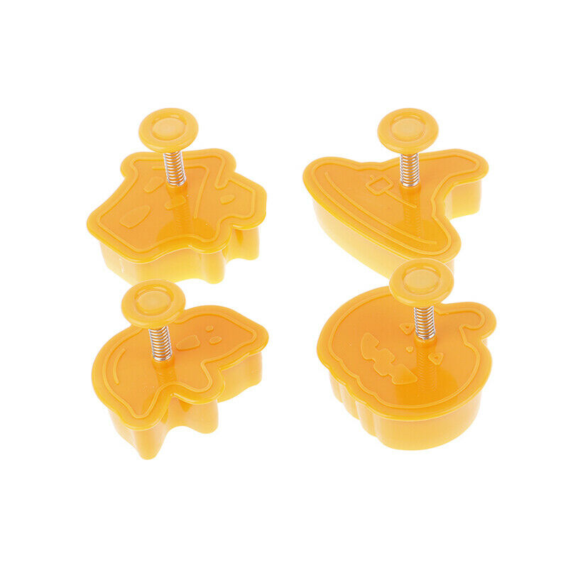 Halloween Pumpkin Ghost Theme Plastic Cookie Cutter Plunger Cake Decora T.l8