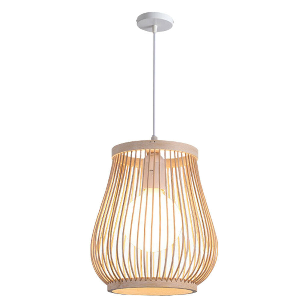 Japanese Style Bamboo Lampshade Bar Woven Pendant Lamp Chandelier Cover