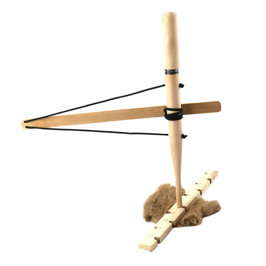 Bow Drill Fire Set Primitive Friction Fire Lighter Outdoor Camping Tool
