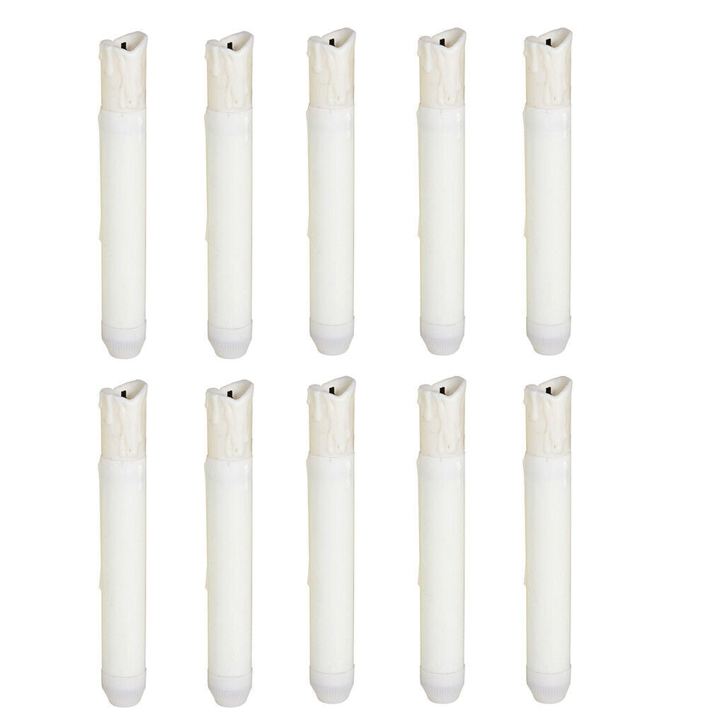 10pcs 155mm Flameless LED Candle Flickering Taper Dinner Candle with Switch
