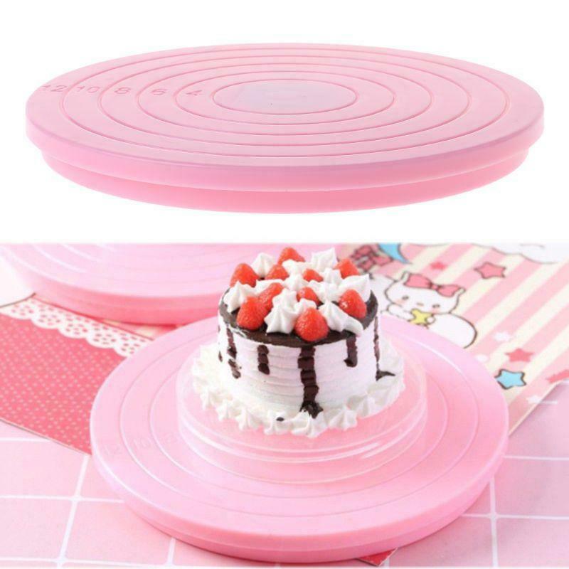Cake Turntable Plastic Anti-Slip Stand Holder Rotate Platform Size Scale Display