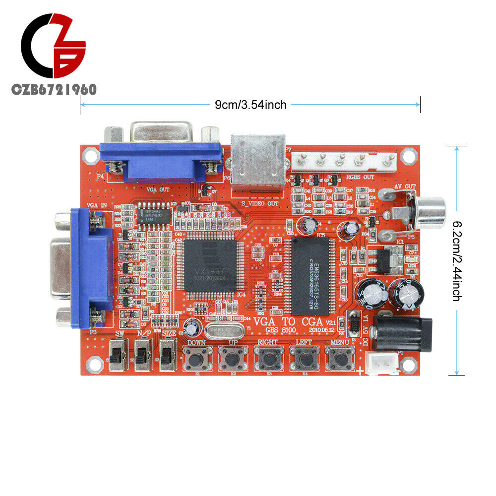 DC 5V VGA to CGA/CVBS/S-Video HD Arcade Video Game Converter Board GBS-8100