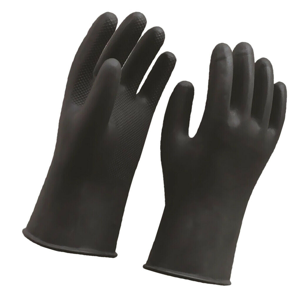 Durable Rubber Latex Gloves Black 40cm Long Gloves Industrial Home Gardening