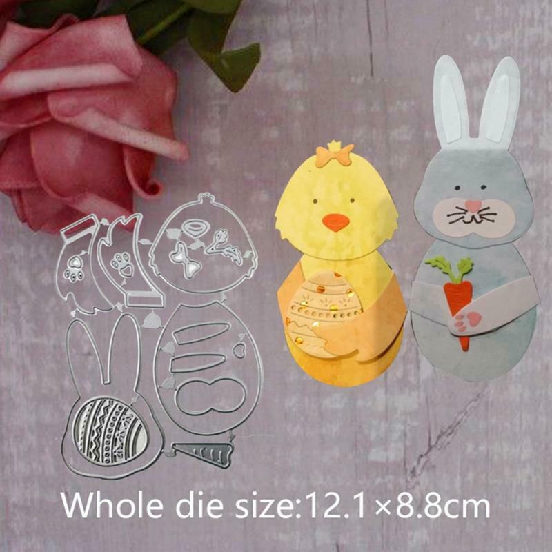 Easter Bunny Chick Metal Cutting Dies Stencil Scrapbooking DIY Album Stamp Paper