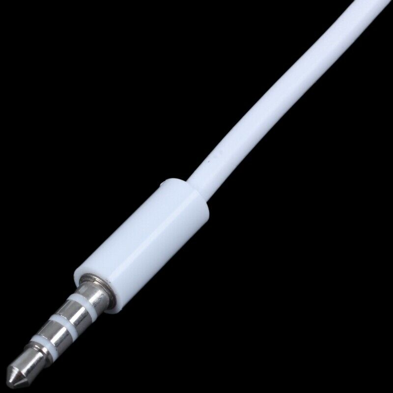 3.5mm Plug Audio AUX to USB 2.0 Plug Adapter Charging Cable 1M White R9O7O7
