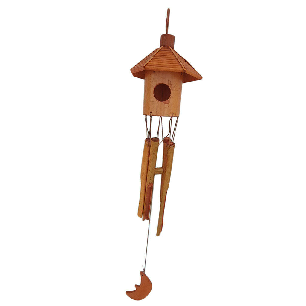 Bamboo Windchime Outdoor Wall Tree Art Decor Garden Patio Ornament Brown