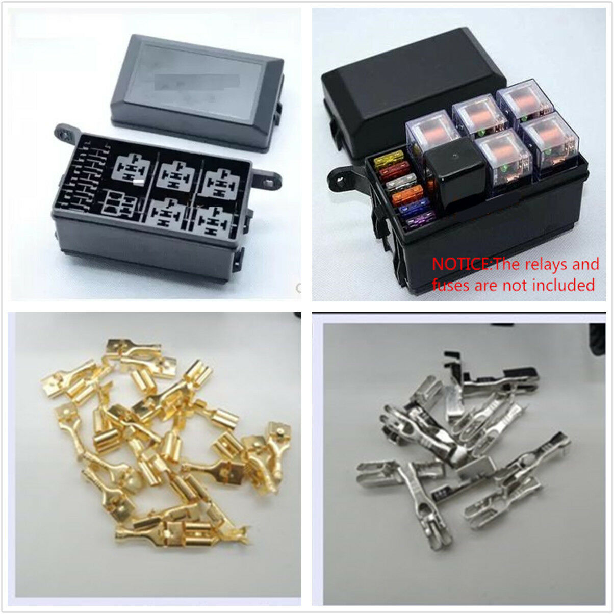 Fuse Box Auto 6 Relay Block Holder 5 Road For Nacelle Car Trunk SUV Insurance