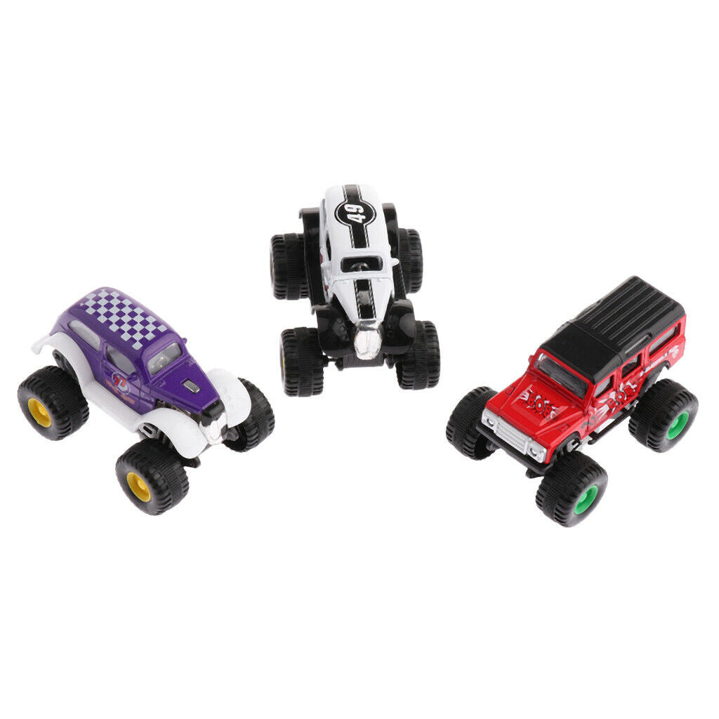 3 Pieces Assorted Car Toys - Mini Die-cast Cars And Pull Back Vehicles For